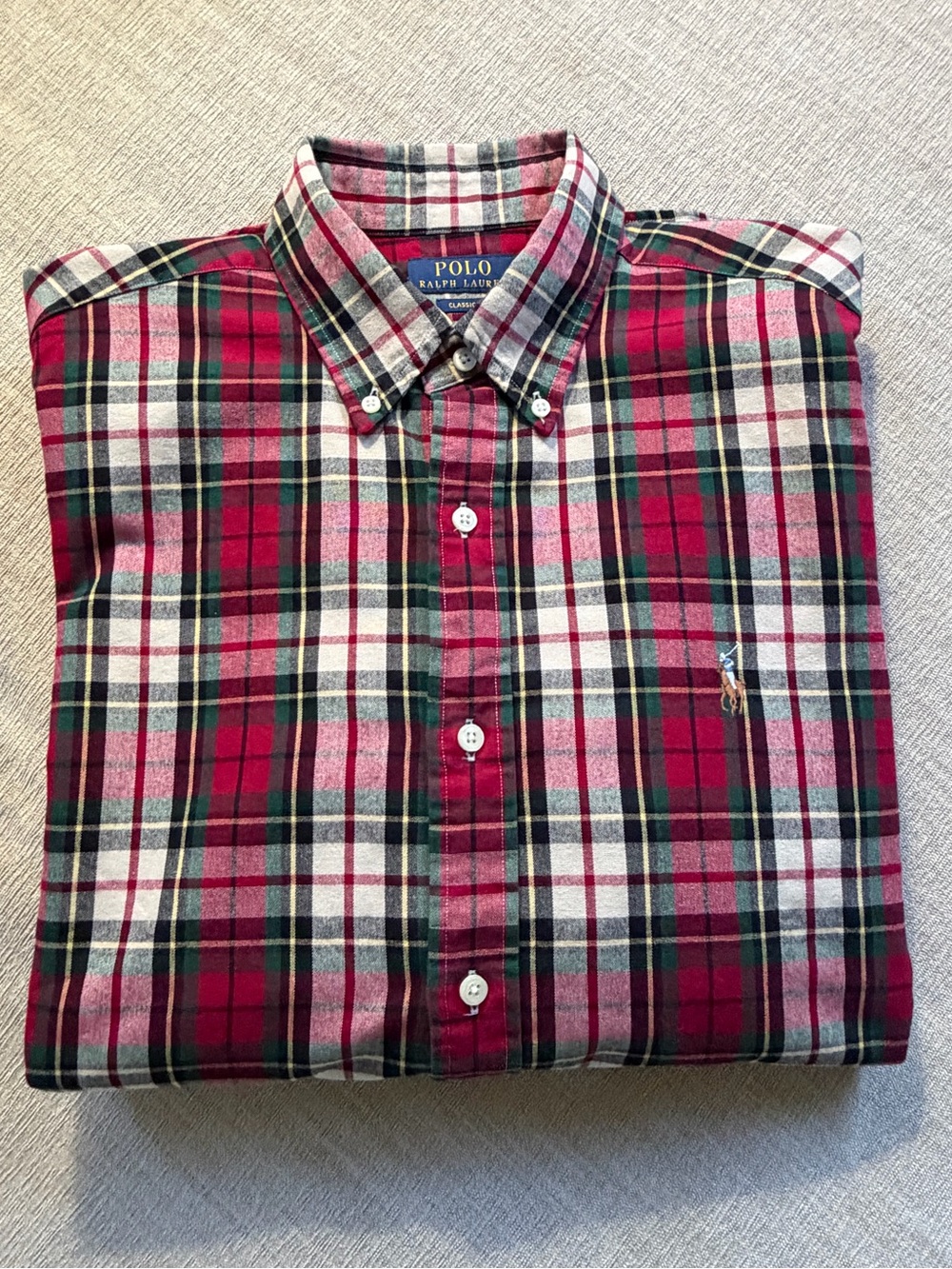 Polo Ralph Lauren Classic Fit Tartan Plaid Long Sleeve Shirt. Men's Size: L.